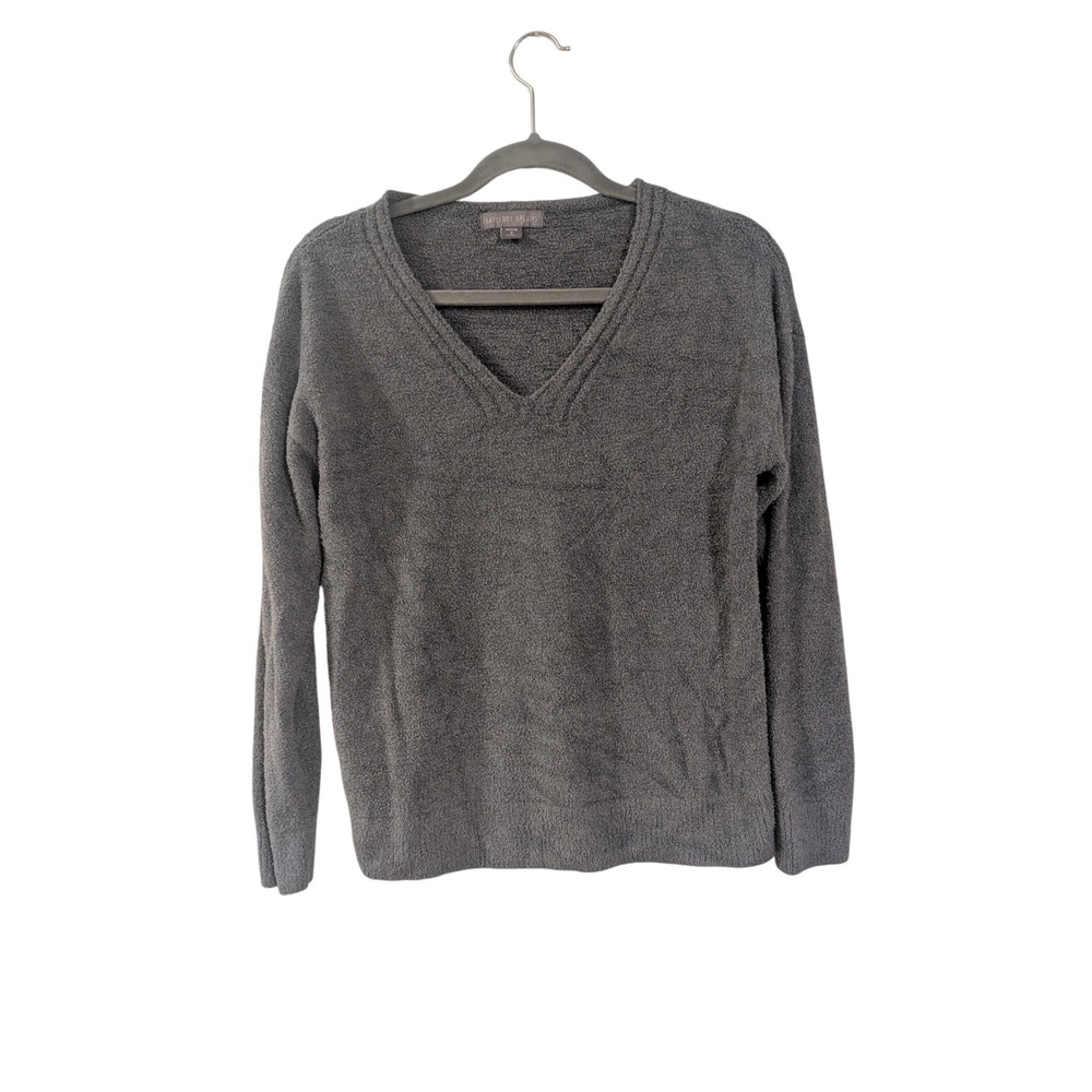 Barefoot Dreams Sweater Womens‎ Petite S Gray CozyChic Lite V-Neck